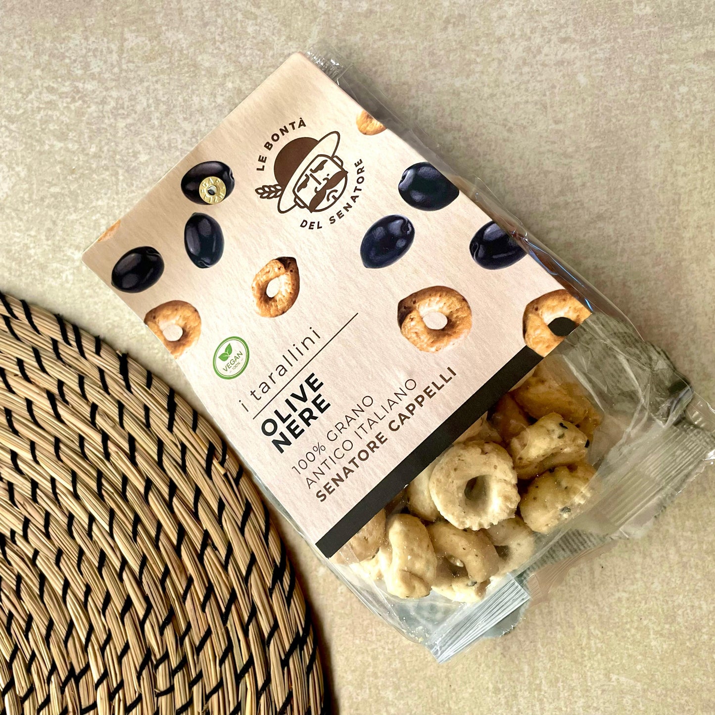 Taralli alle Olive Nere di Grano Senatore Cappelli