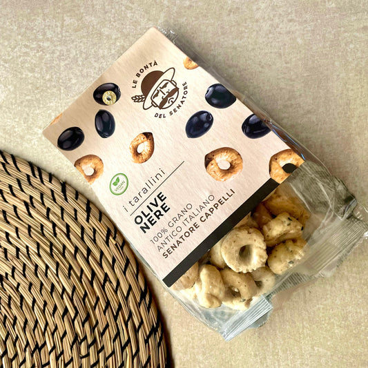Taralli alle Olive Nere di Grano Senatore Cappelli